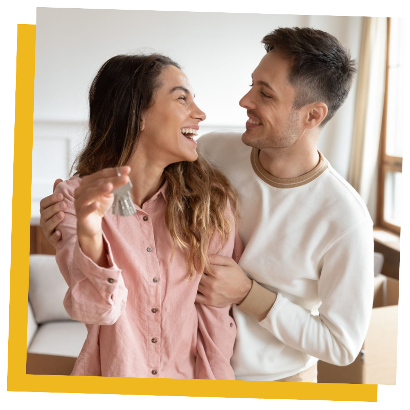 Couple in a new home.