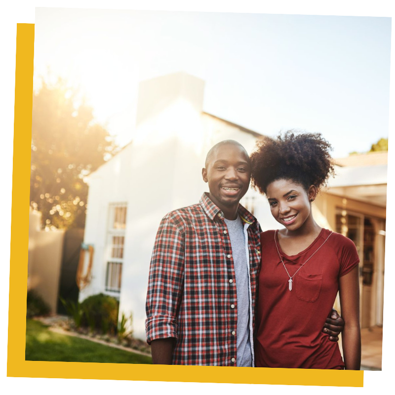Couple in a new home.