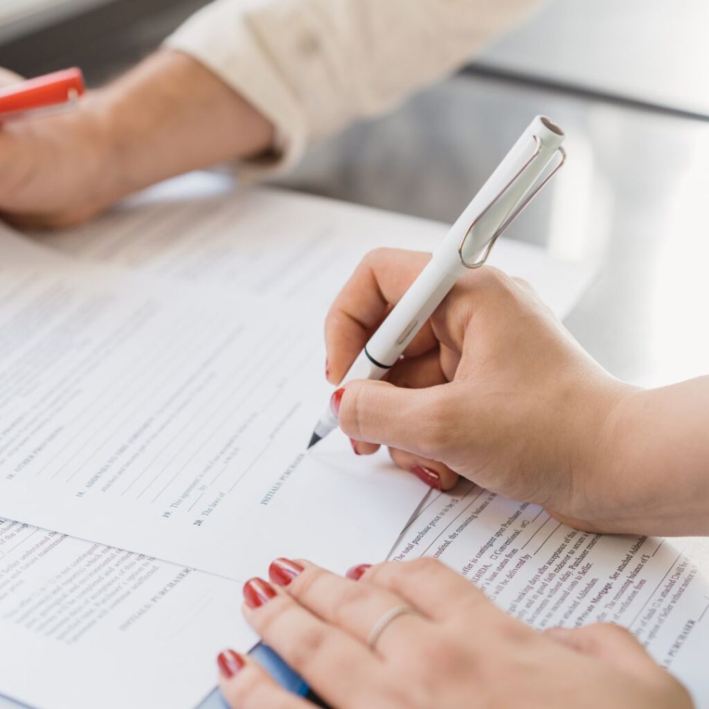 signing a contract
