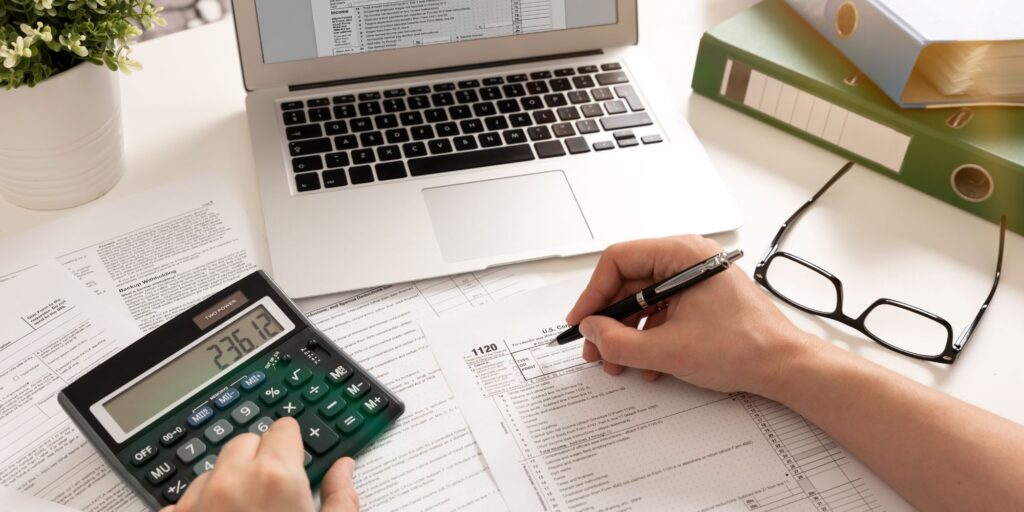 Someone calculating their income